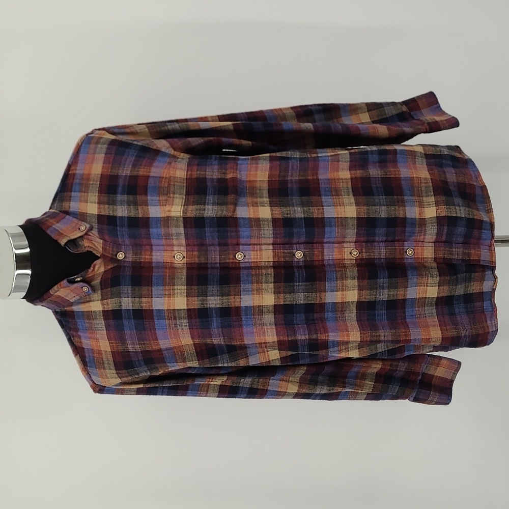 ROWM Men's Long Sleeve Plaid Flannel Button Down sz. Large